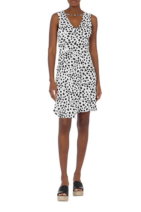 LEOPARD PRINT ORGANZA DRESS WHITE 1