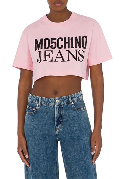 CROPPED LOGO PRINT T-SHIRT PINK 1