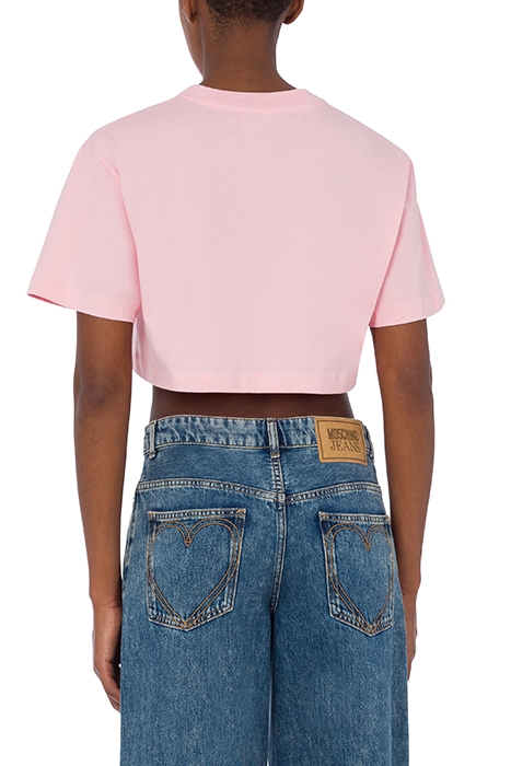 CROPPED LOGO PRINT T-SHIRT PINK 2