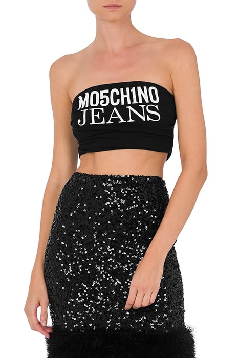 LOGO PRINT CROP TOP BLACK 1