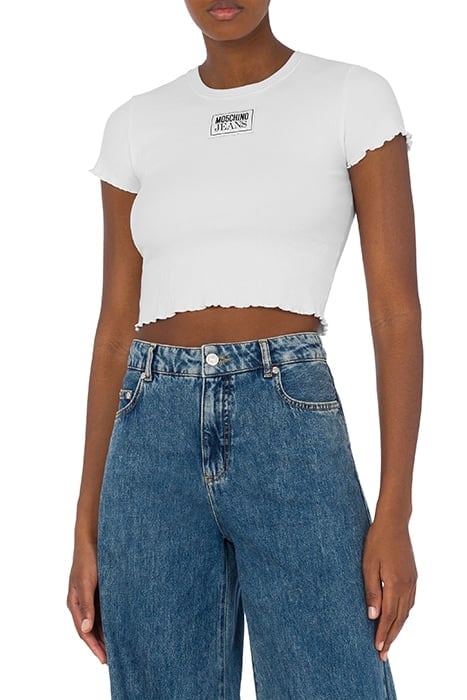 LOGO PATCH COTTON T-SHIRT WHITE 1