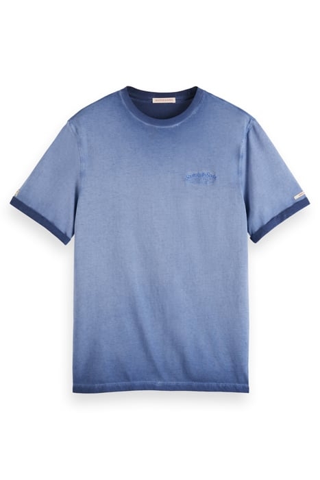 GARMENT DYE LEFT CHEST ARTWORK T-SHIRT NAVY BLUE 1