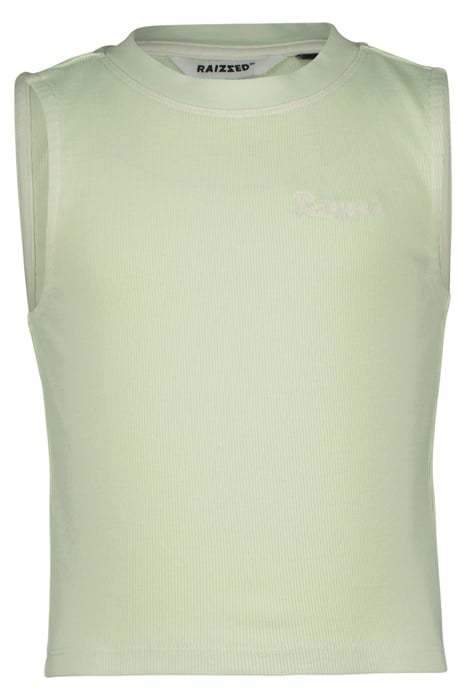 GIRLS LONDON SINGLET FADED LIME 1