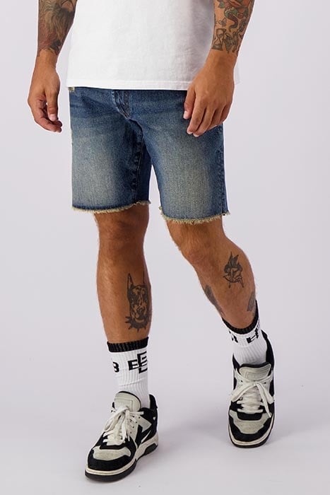 CUT OFF DENIM SHORTS DARK BLUE 3