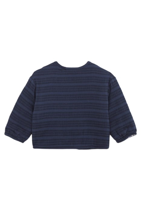 BABY GIRLS' NAVY/HUMMINGBIRD PRINT REVERSIBLE CARDIGAN 3