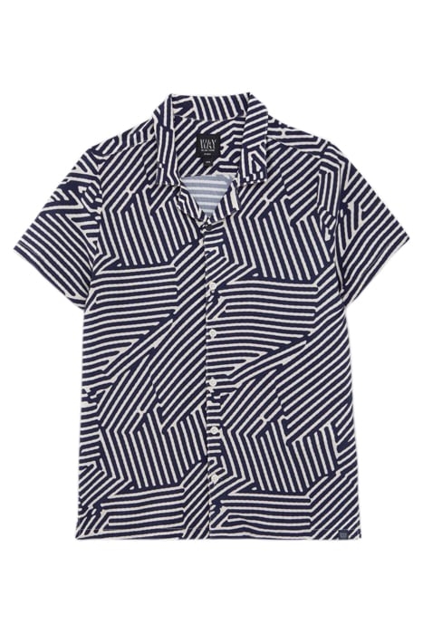 BOYS’ NAVY SHIRT WITH GRAPHIC STRIPE PRINT 1