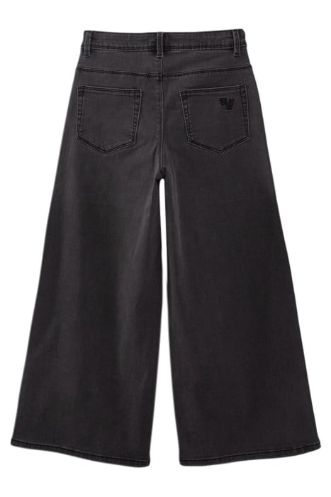 GIRLS’ FADED BLACK CROPPED WIDE JEANS 2