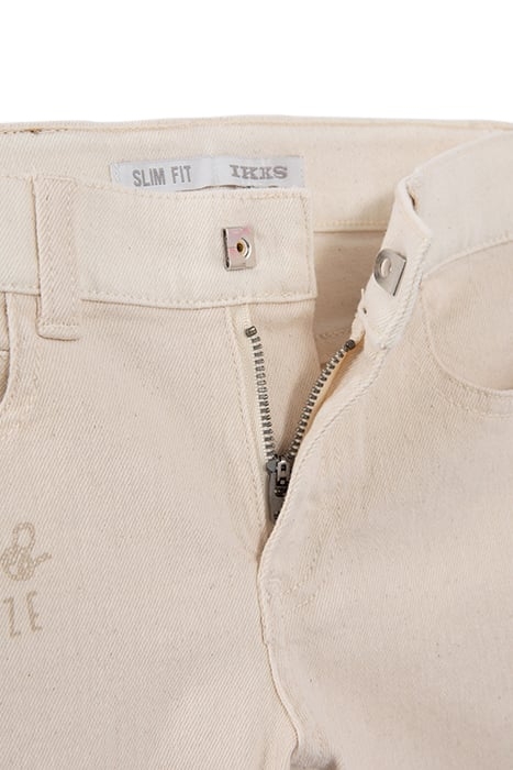 BOYS’ BEIGE SLIM JEANS WITH MIXED PRINT AND EMBROIDERY 4