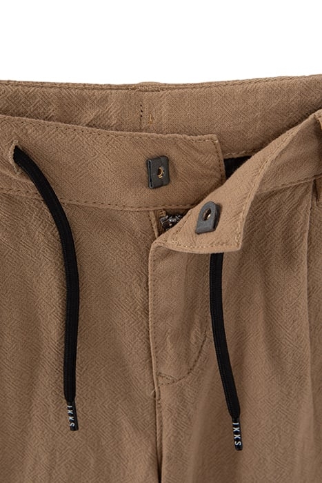 BOYS' BEIGE TEXTURED FABRIC CHINO SHORTS 3