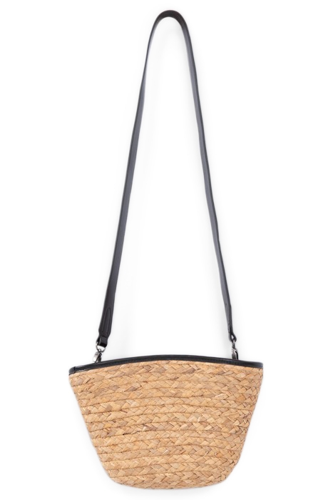 GIRLS’ BEIGE AND BLACK STRAW-MIX BASKET BAG 2