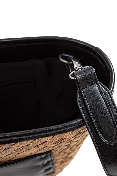 GIRLS’ BEIGE AND BLACK STRAW-MIX BASKET BAG 4