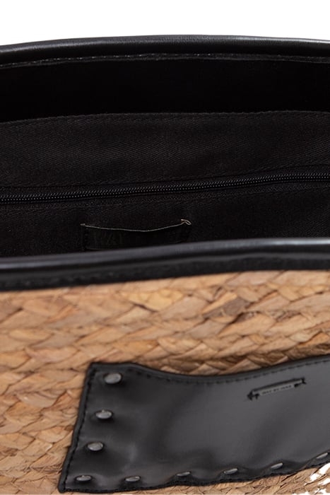 GIRLS’ BEIGE AND BLACK STRAW-MIX BASKET BAG 5