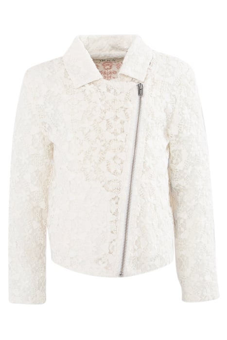 GIRLS’ OFF-WHITE LACE BIKER-STYLE JACKET 1