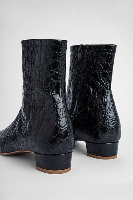 ESTE BOOT BLACK CIRCULAR CROCO EMBOSSED LEATHER BLACK 3