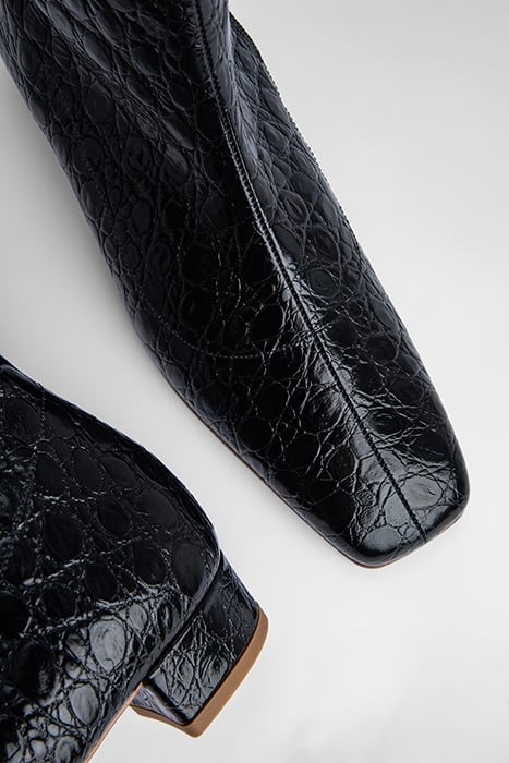 ESTE BOOT BLACK CIRCULAR CROCO EMBOSSED LEATHER BLACK 4
