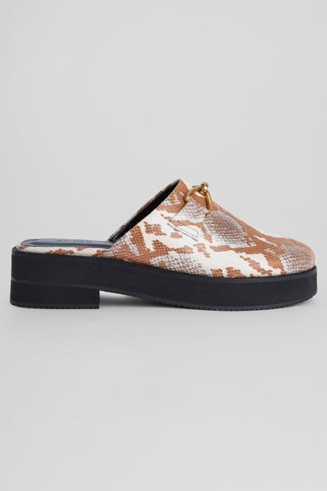 WALKER ALMOND SNAKE PRINT LEATHER ALMOND 1