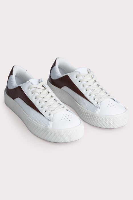 RODINA WHITE AND TABAC GRAINED LEATHER WHITE AND TABAC 3