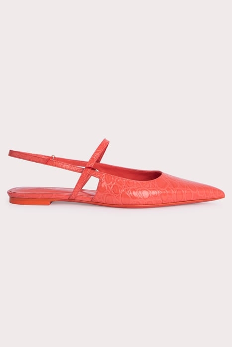 JESS CORAL CIRCULAR CROCO EMBOSSED LEATHER CORAL 1