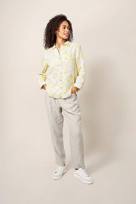 LAYLA LINEN SHIRT WHITE MULTI 1