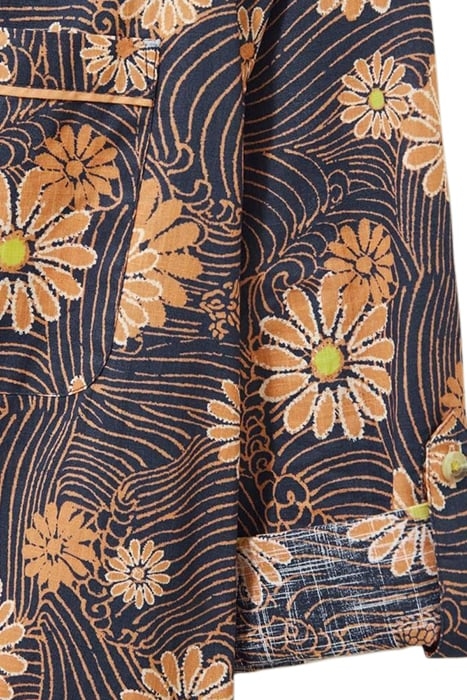 CARRIE LONGLINE SHIRT ORANGE PRINT 4