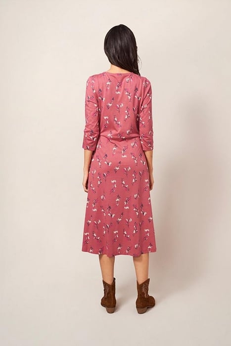 TEA MIDI JERSEY DRESS PINK MULTI 2
