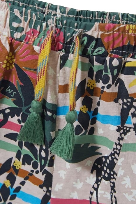 RENEE PRINTED FRILL SHORTS NATURAL MULTI 4