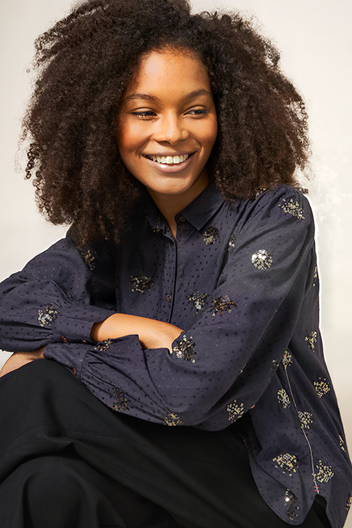 AYLA SEQUIN SHIRT BLACK MULTI 4