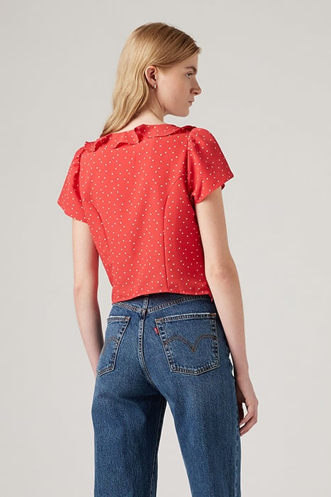 MYLENE BLOUSE GALIA DOT CORAL RED PRINT 2