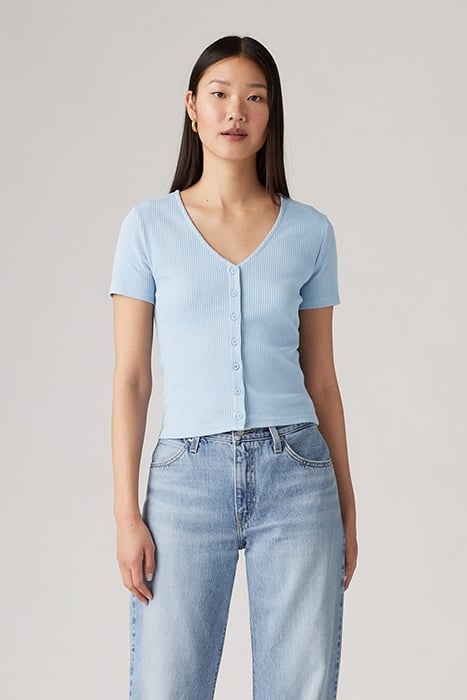 MUSE SS TEE NIAGARA MIST COTTON/POLY 1