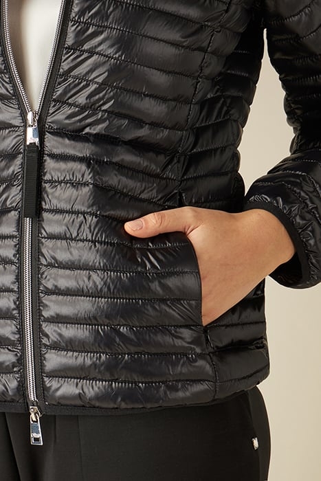 LIGHTWEIGHT DOWN JACKET WITH STRIPED LINING BLACK 5