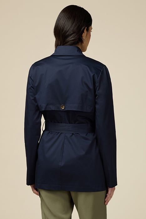 DOUBLE-BREASTED COTTON TRENCH COAT BLUE 2