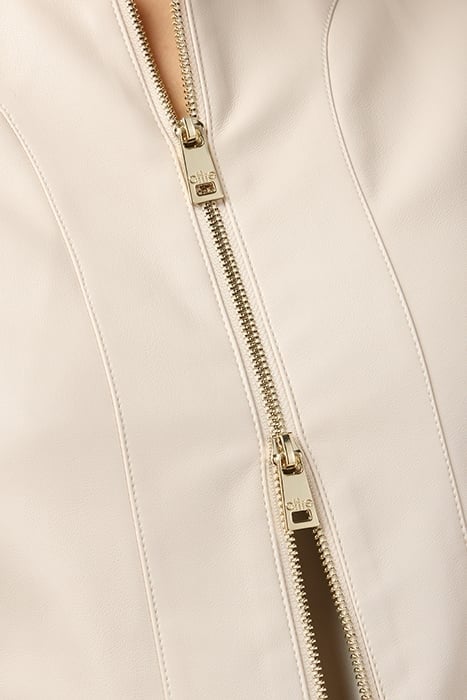 SLIM FIT WINTER JACKET IN COATED FABRIC NATURAL 5