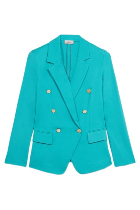 DOUBLE-BREASTED JERSEY BLAZER GREEN 4