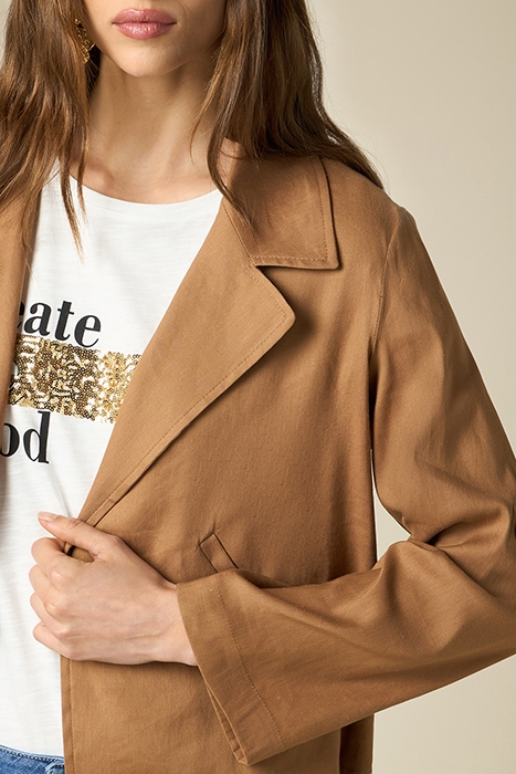 SHORT LINEN BLEND JACKET NATURAL 4