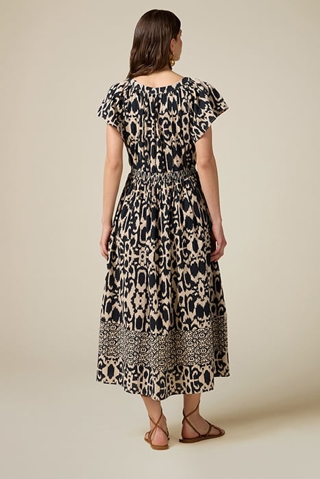 LONG COTTON DRESS WITH PATTERN BLUE 2