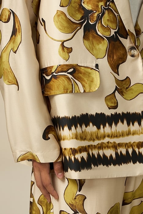 PATTERNED VISCOSE SATIN JACKET NATURAL 4