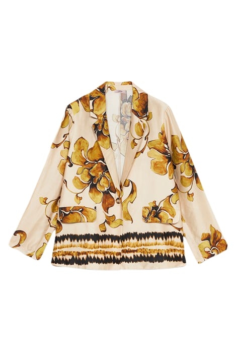 PATTERNED VISCOSE SATIN JACKET NATURAL 3