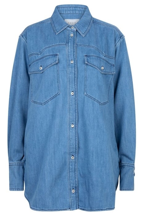 CLOVER DENIM TRUCKER SHIRT STONE BLUE 7