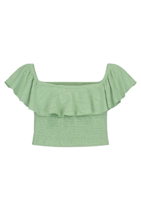 BRODERIE TOP MISTY GREEN 1