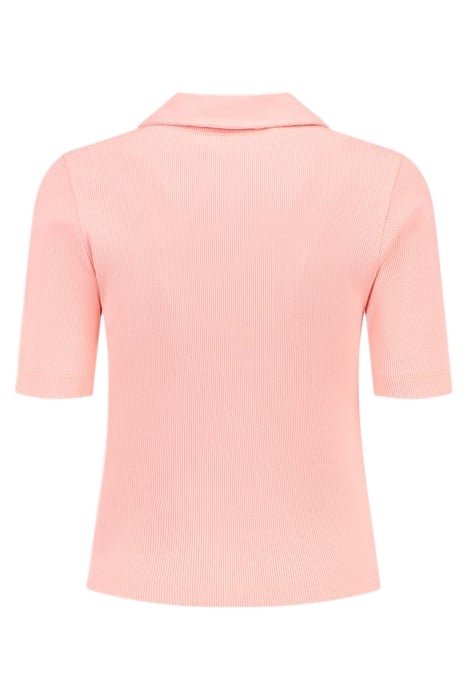 RIB BUTTON T-SHIRT BLOSSOM PINK 2