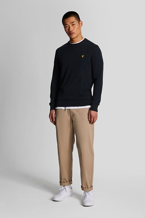 COTTON CREW NECK JUMPER DARK NAVY 3