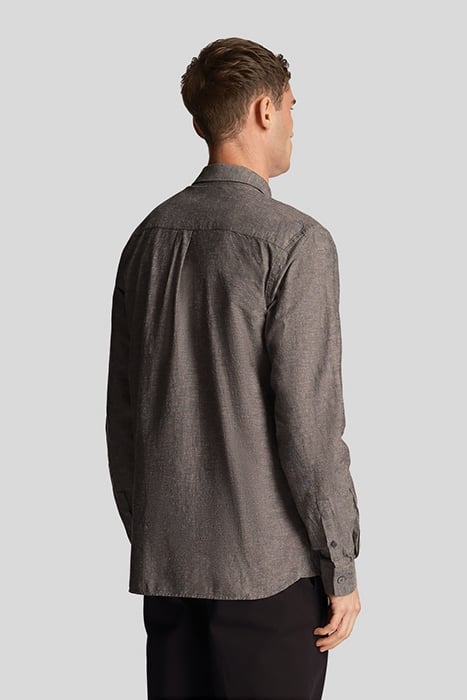 COTTON LINEN BUTTON DOWN SHIRT DARK NAVY 2