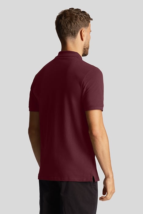 CO-ORDINATE PRINT PLAIN POLO SHIRT BURGUNDY 2