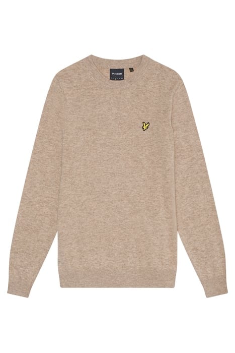 LAMBSWOOL BLEND CREW NECK JUMPER HERITAGE TAUPE MARL 4