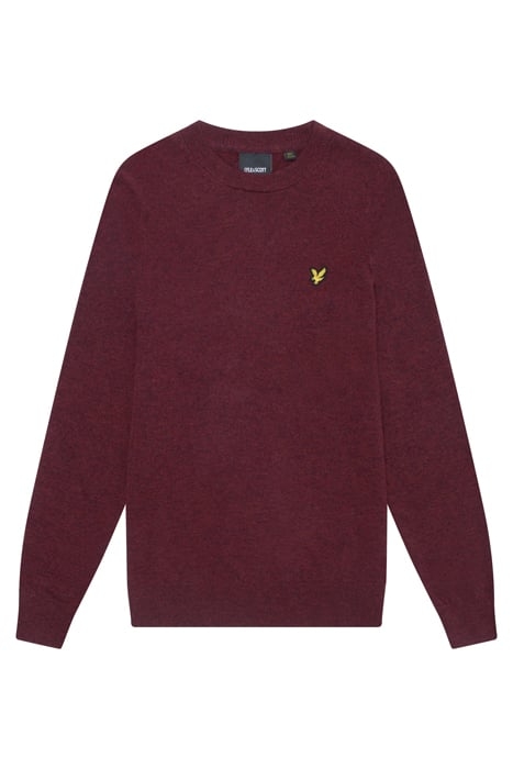 LAMBSWOOL BLEND CREW NECK JUMPER BURGUNDY MARL 3