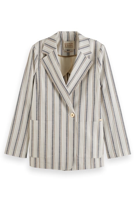LUREX LINEN BLEND STRIPE BLAZER LUREX LINEN STRIPE 1