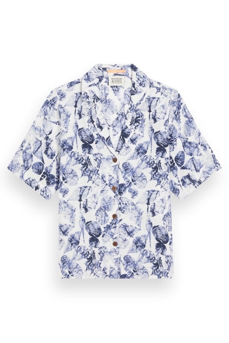 CAMP SHIRT IN LINEN SHELL BATIK BLUE 4