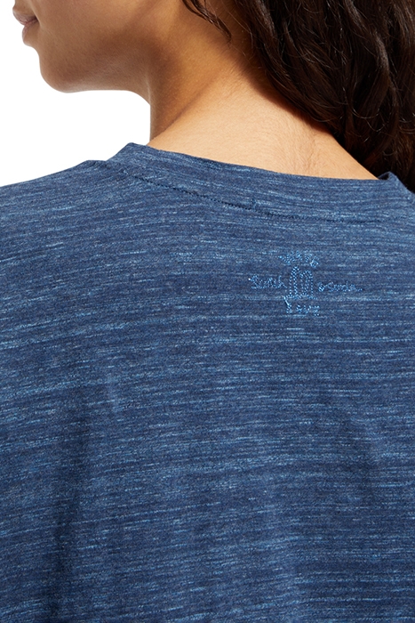 BOXY FIT TIE FRONT MARL T-SHIRT STARNIGHT BLUE 6