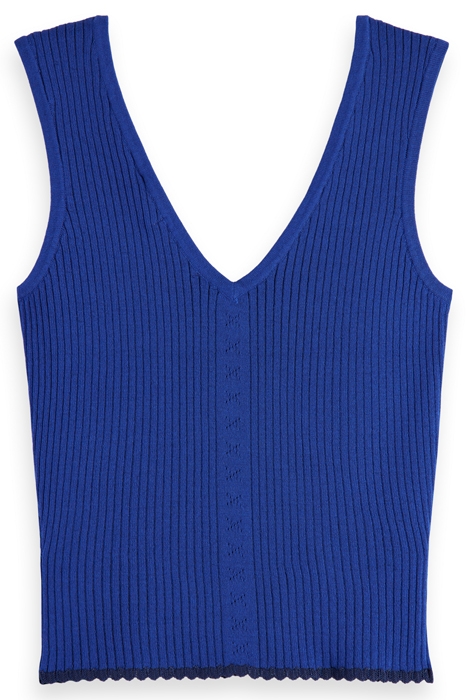 TIE BACK KNITTED TANK ELECTRIC BLUE 2