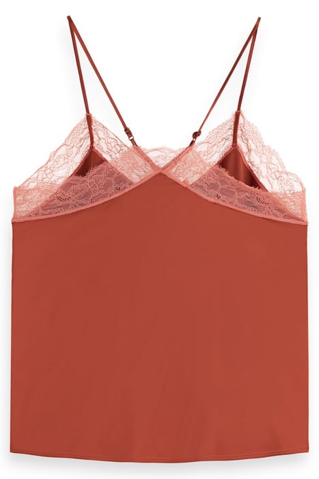 SATIN CAMISOLE WITH LACE DETIAL TERRACOTTA 5